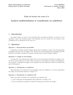 Analyse multirésolution et transformée en ondelettes