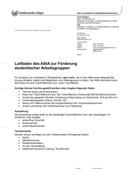 Leitfaden des AStA zur F&ouml;rderung studentischer