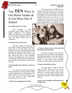 10 Ways To Get Better Grades