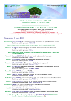 Programme de mars 2015