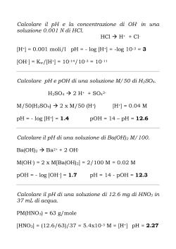 Calcolare il pH e la concentrazione di OH