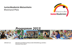 JuniorAkademie Meisenheim - Deutsche JuniorAkademien