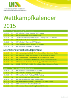 Wettkampfkalender 2015