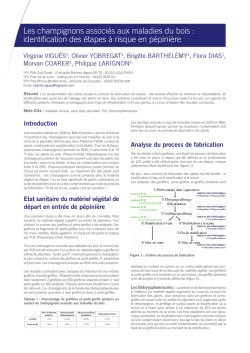 identification des &eacute;tapes &agrave; risque en p&eacute;pini&egrave;re