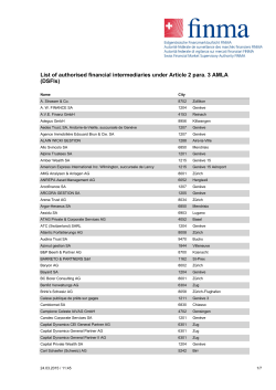 List of authorised financial intermediaries under Article 2 para. 3
