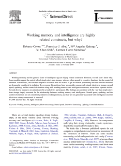 Working memory and intelligence are highly related constructs, but