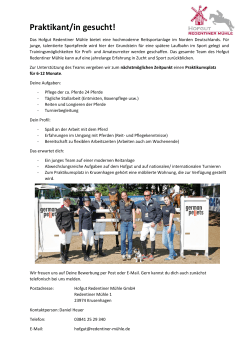 Stellenausschreibung - GERMAN HORSE PELLETS GmbH