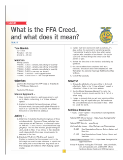 What is the FFA Creed, and what does it mean?
