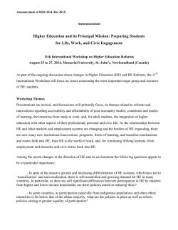 Higher Education and its Principal Mission: Preparing Students for