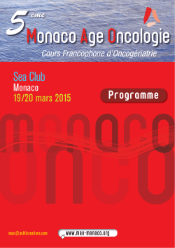 programme scientifique - 5eme Monaco Age Oncologie