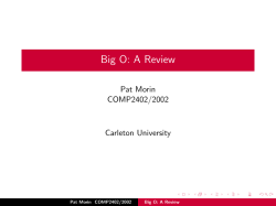 Big O: A Review