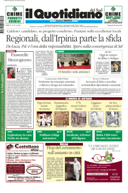 Regionali, dall`Irpinia parte la sfida
