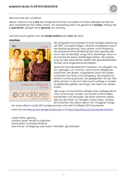 programm ab der 10. KW 2015 (04.03.2015) liebe freunde der
