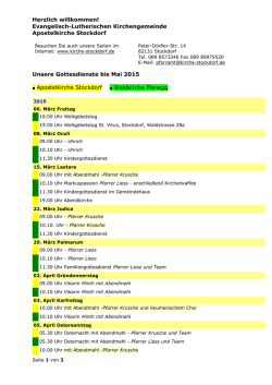 Gottesdienste 12/ 2012 &ndash; 3/ 2013 - Evangelische Kirche in Stockdorf