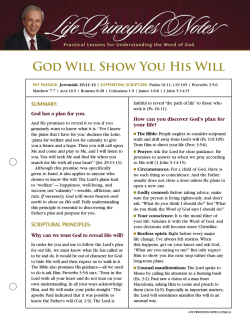 God Will Show You His Will