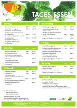 Wochenkarte - b2 Biomarkt