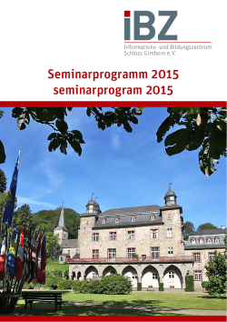Seminarprogramm 2015 seminarprogram 2015