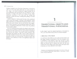 TRANSITIONAL OBJECTS AND TRANSITIONAL PHENOMENA