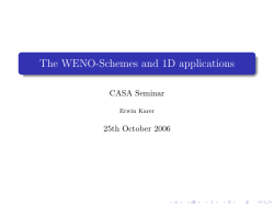 The WENO-Schemes and 1D applications