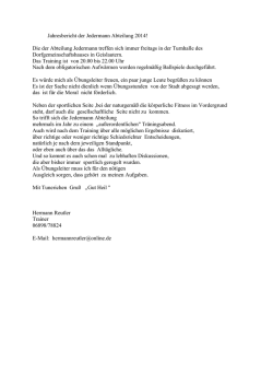 Jahresbericht der Jedermann Abteilung