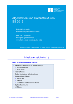 Algorithmen und Datenstrukturen SS 2015