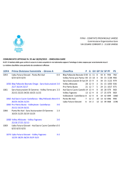 omologhe - classifiche Campionati Provinciali 2014-2015