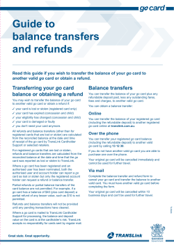 go card guide to balance transfers and refunds (PDF