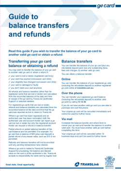 go card guide to balance transfers and refunds (PDF