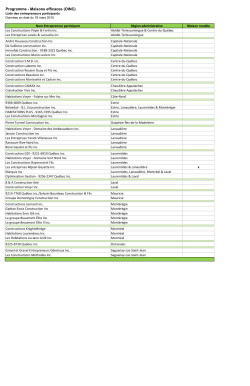 Liste des entrepreneurs participants - Hydro