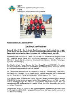 ISKV FISB 8:0-Siege sind in Mode