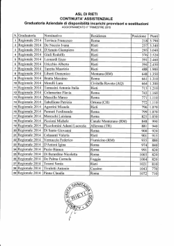 Graduatoria aziendale disponibilit&agrave; incarichi provvisori di continuit&agrave;