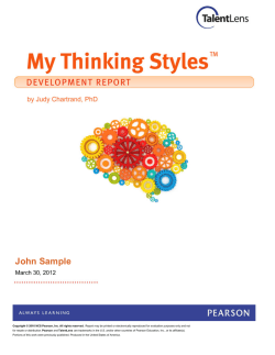 My Thinking Styles