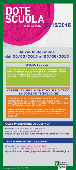 Dote Scuola 2015/2016 - Comune di Gravedona ed Uniti