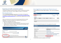 Information about organising health examinations upfront