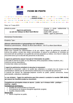 FICHE DE POSTE - Centre des monuments nationaux