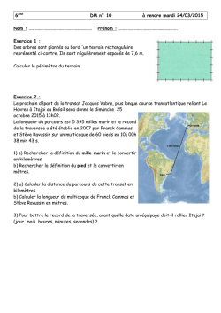 DM n&deg; 10 &agrave; rendre mardi 24/03/2015 Nom