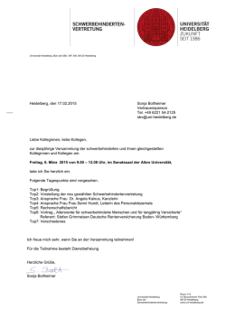 Einladung zur Schwerbehindertenversammlung