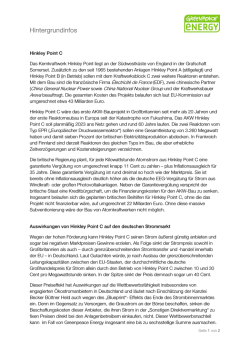 Hintergrundinformationen Hinkley Point C