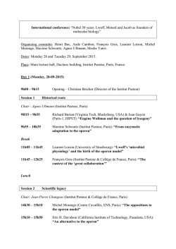 Programme - Institut Pasteur