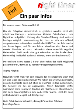 Infos und Fahrpl&auml;ne - Tanzsaal Friedmannsdorf