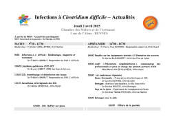 Infections &agrave; Clostridium difficile &ndash; Actualit&eacute;s