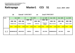 Rattrapage Master1 CCS S1 Année : 2014 - 2015