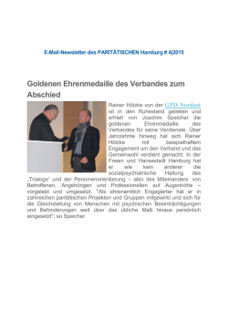 Goldenen Ehrenmedaille des Verbandes zum - GPD
