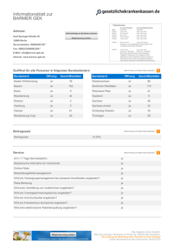 Informationsblatt zur BARMER GEK