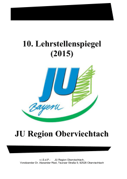 10. Lehrstellenspiegel (2015) JU Region Oberviechtach