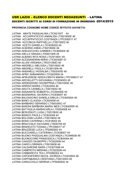 USR LAZIO – ELENCO DOCENTI NEOASSUNTI