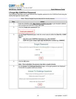 I Forgot My CUNYfirst Password