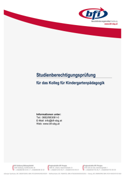 Infos zur Studienberechtigungspr&uuml;fung - BAKIP