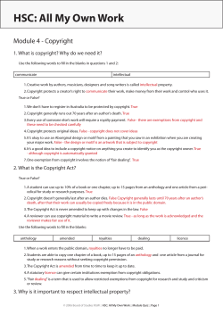 Module 4 Copyright - HSC : All My Own Work