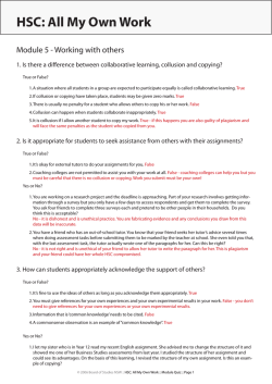 Module 5 Working with others - HSC : All My Own Work